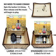 I Miss You I Know - Memorial Gift For Family, Friends, Siblings - Personalized Spin Button, Hand Crank Music Box