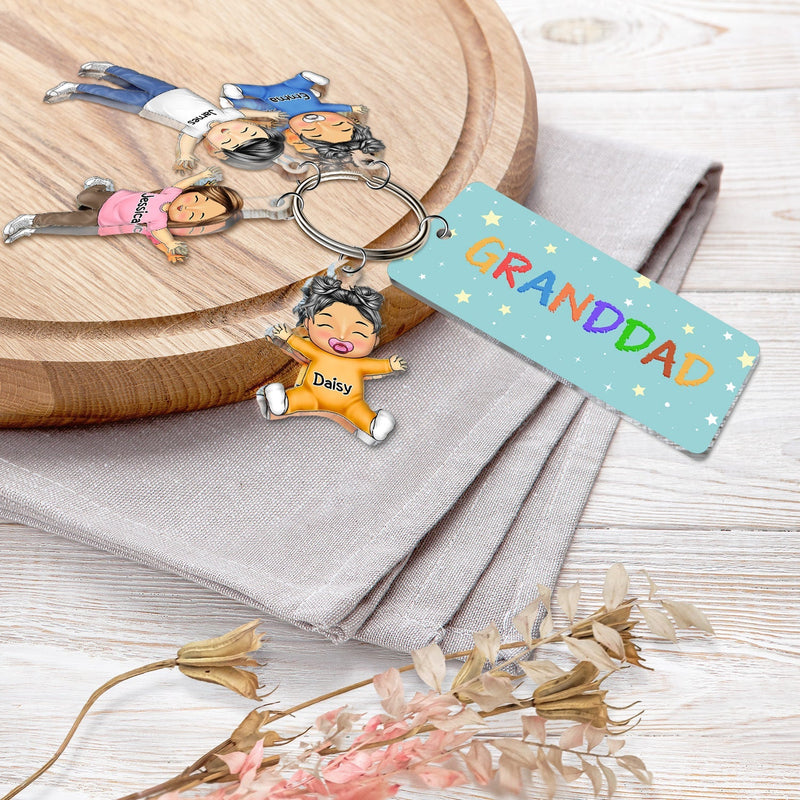 Our Grandkids Version 11 To 15 - Loving Gift For Grandma, Grandparents, Mother - Personalized Acrylic Tag Keychain