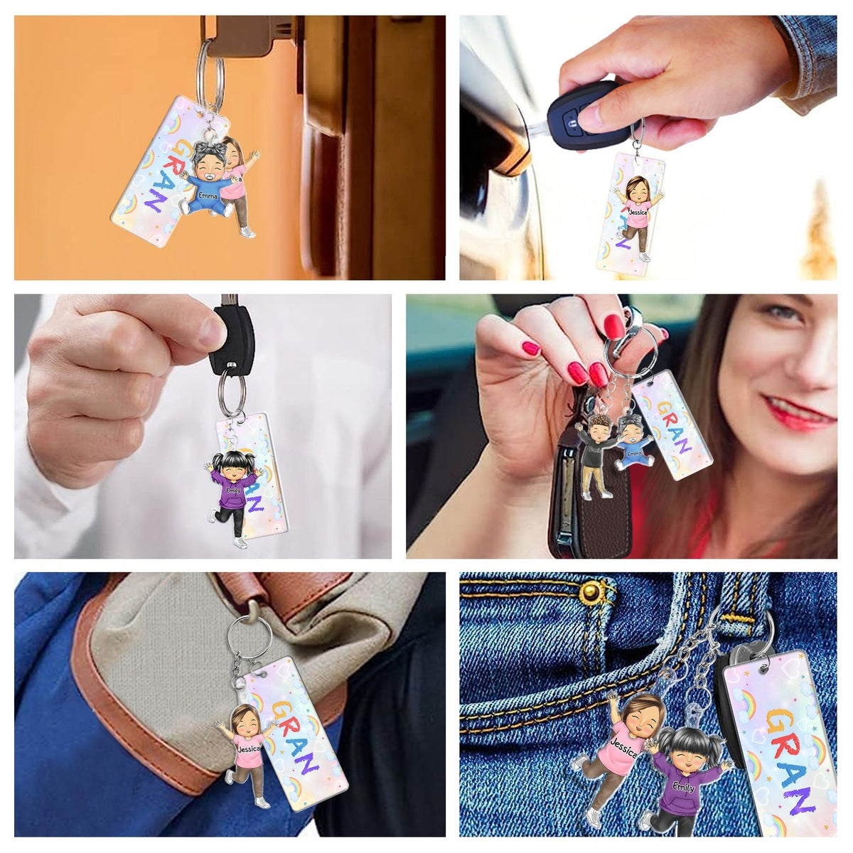 Our Grandkids Version 11 To 15 - Loving Gift For Grandma, Grandparents, Mother - Personalized Acrylic Tag Keychain