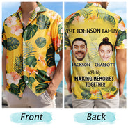 Custom Photo Vacation Traveling Beach - Gift For Family, Besties, Sibling, Colleagues, Couples - Personalized Hawaiian Shirt