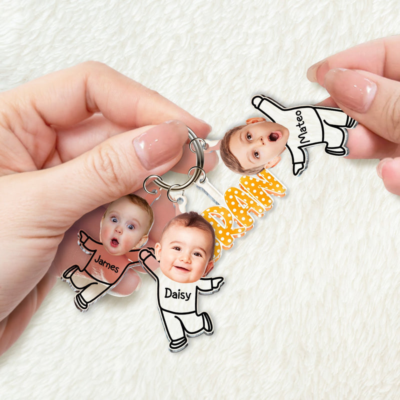 Custom Photo Nana, Mom, Auntie - Birthday, Loving Gift For Mother, Grandma, Grandmother - Personalized Acrylic Tag Keychain