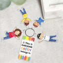 This Awesome Mommy Daddy Belongs To - Birthday, Loving Gift For Mother, Father, Grandma, Grandpa - Personalized Acrylic Tag Keychain