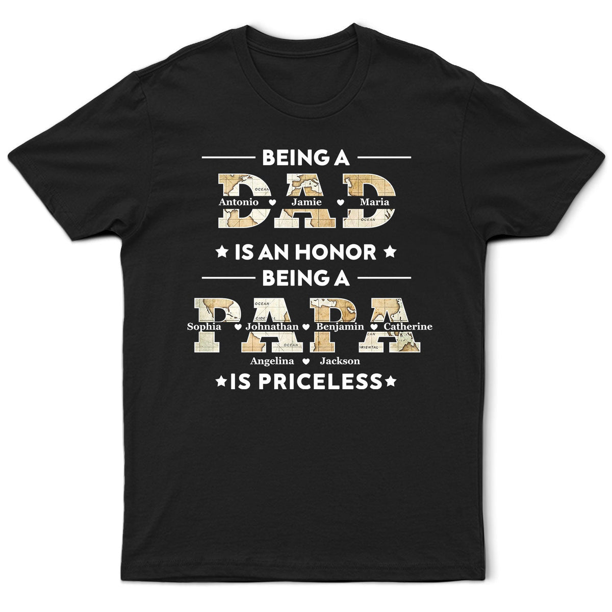 Being A Dad Is An Honor Being A Papa Is Priceless - Gift For Fathers, Grandpas - Personalized T Shirt