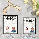 Custom Photo Calendar The Day You Became Our Dad Mom - Personalized 2-Layered Wooden Plaque With Stand