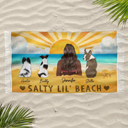 All I Need Is My Dogs And The Beach - Personalized Turkish Beach Towel