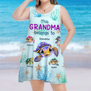This Grandma Belongs To - Personalized Sleeveless Tank Dress