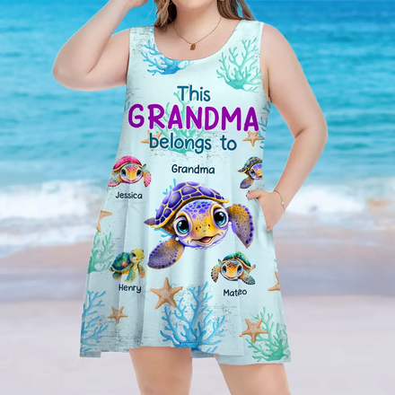 This Grandma Belongs To - Personalized Sleeveless Tank Dress