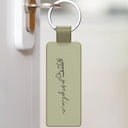 Birth Month Flowers Sketch Bloom Where You're Planted - Personalized Custom Shaped Leather Keychain