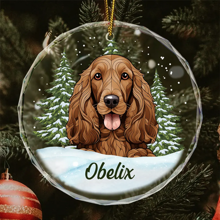 Best Friend For Life Christmas Memorial Dog Cat - Personalized Circle Glass Ornament