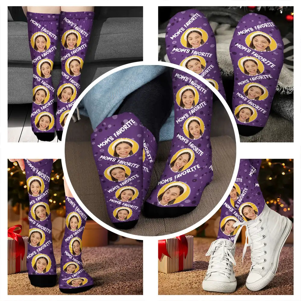 Custom Photo Mom's Favorite - Personalized Socks