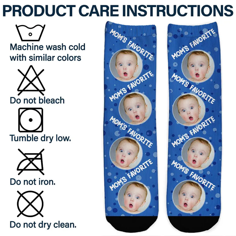 Custom Photo Mom's Favorite - Personalized Socks