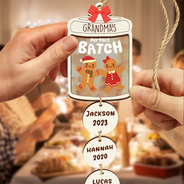 Grandma Grandpa Mom Dad Perfect Patch Cookies - Personalized Mix Ornament With Wooden Tag