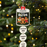 Grandma Grandpa Mom Dad Perfect Patch Cookies - Personalized Mix Ornament With Wooden Tag