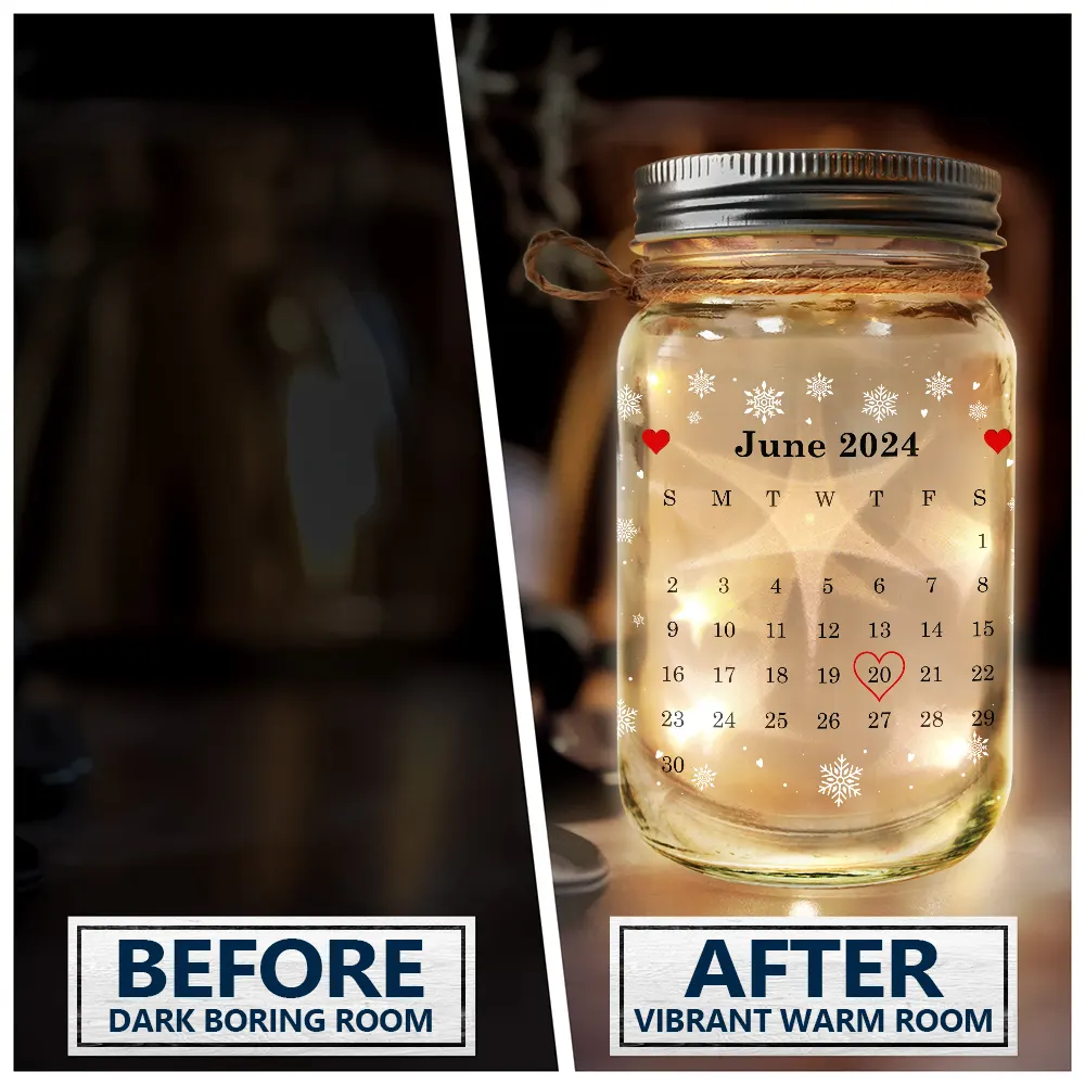 Holding Hands First Christmas Couple - Personalized Mason Jar Light
