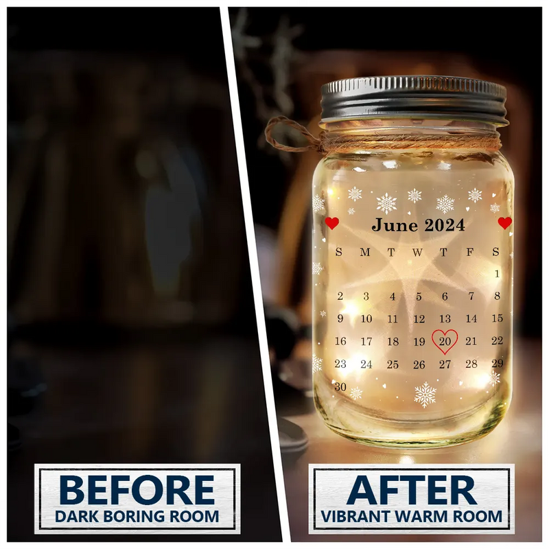 Holding Hands First Christmas Couple - Personalized Mason Jar Light