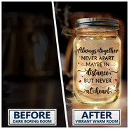 Gift For Mother, Gift For Daughter, Gift For Son - Distance Means So Little When Someone Means So Much - Personalized Mason Jar Light