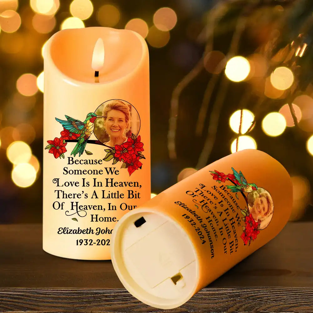 Family, Parents, Gift For Grandparents, Gift For Sibling - Custom Photo Memorial I'm Always With You - Personalized Flameless LED Candle