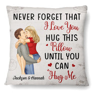 Gift For Couples, Gift For Husband, Gift For Wife, Gift For Boyfriend, Gift For Girlfriend  - Hug This Pillow Until You Can Hug Me Couples Vintage - Personalized Pillow
