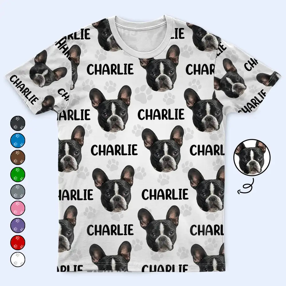 Custom Photo Funny Pet Face Pattern Dog Cat Family - Personalized Full Print T Shirt