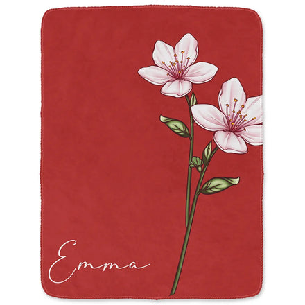 Birth Month Flowers Bloom Where You're Planted - Personalized Fleece Blanket, Sherpa Blanket