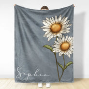 Gift For Mother, Gift For Grandma, Gift For Women, Gift For Yourself, Gift For Wife - Birth Month Flowers Bloom Where You're Planted - Personalized Fleece Blanket, Sherpa Blanket
