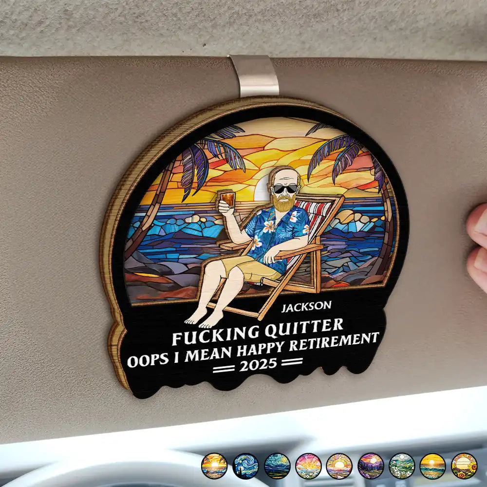 Retirement, Gift For Grandparents, Parents, Gift For Yourself, Gift For Men, Gift For Women, Gifts For Colleagues - Oops I Mean Happy Retirement - Personalized Custom Shaped Car Visor Clip
