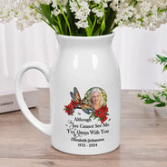Memorial, Gift For Grandparents, Parents, Gift For Sibling, Family - Custom Photo Memorial Bird I'm Always With You - Personalized Ceramic Flower Vase