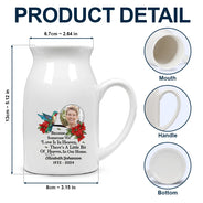 Memorial, Gift For Grandparents, Parents, Gift For Sibling, Family - Custom Photo Memorial Bird I'm Always With You - Personalized Ceramic Flower Vase
