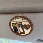 Gift For Couples, Gift For Husband, Gift For Wife, Gift For Boyfriend, Gift For Girlfriend - Custom Photo Drive Safe I Love You Couples - Personalized Custom Shaped Car Visor Clip
