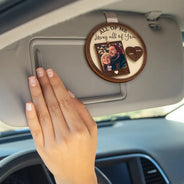 Gift For Couples, Gift For Husband, Gift For Wife, Gift For Boyfriend, Gift For Girlfriend - Custom Photo Drive Safe I Love You Couples - Personalized Custom Shaped Car Visor Clip
