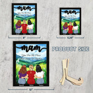 Mom To Us You Are The World Watercolor Landscape - Personalized 2-Layered Wooden Plaque With Stand