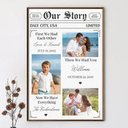 Gift For Couples,Old Couples,Parents,Gift For Grandparents - Custom Photo Our Story Family Now We Have Everything - Personalized Poster
