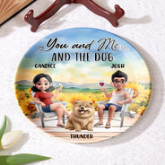 Gift For Husband,Gift For Wife,Gift For Boyfriend,Gift For Girlfriend,Love,Dog Couple - You And Me And The Dogs - Personalized Ceramic Plate