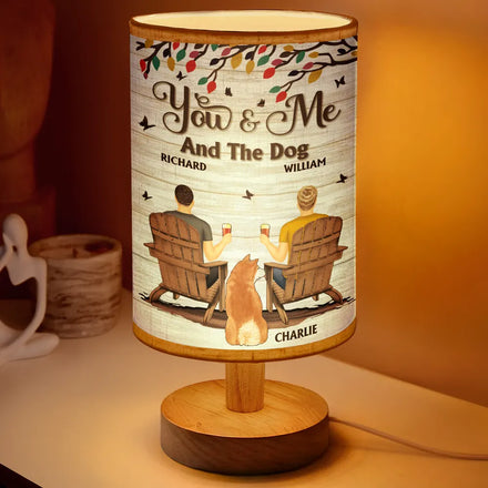 You And Me And The Dogs - Personalized Fabric Lamp