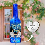 Gift For Couples,Gift For Husband,Gift For Wife,Gift For Boyfriend,Gift For Girlfriend,Love - You And Me We Got This - Personalized Wine Bottle Wind Chime