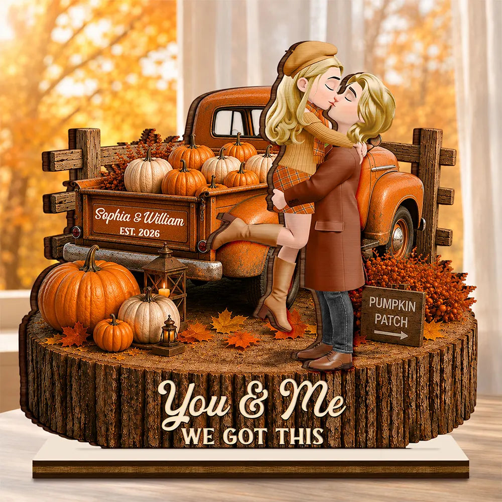 You And Me We Got This Autumn Couple - Personalized Custom Shaped Wooden Plaque