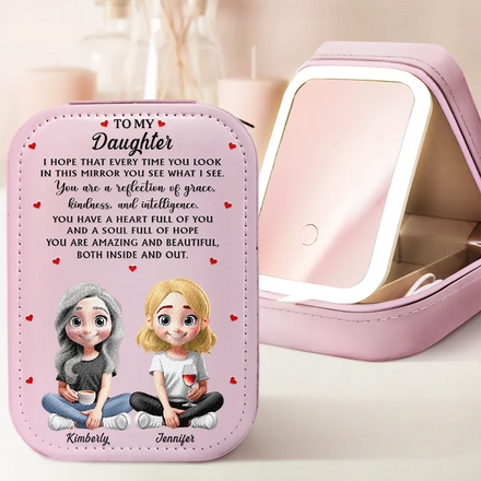 You Are A Reflection Of Grace - Personalized Makeup Box With LED Mirror