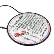 Love, Gift For Daughter, Mom - Daughters (Adult), Mom - Daughters (Young), Gift For Grandkids - You Are Braver Than You Believe Mom Daughter - Personalized Stained Glass Window Hanging Suncatcher