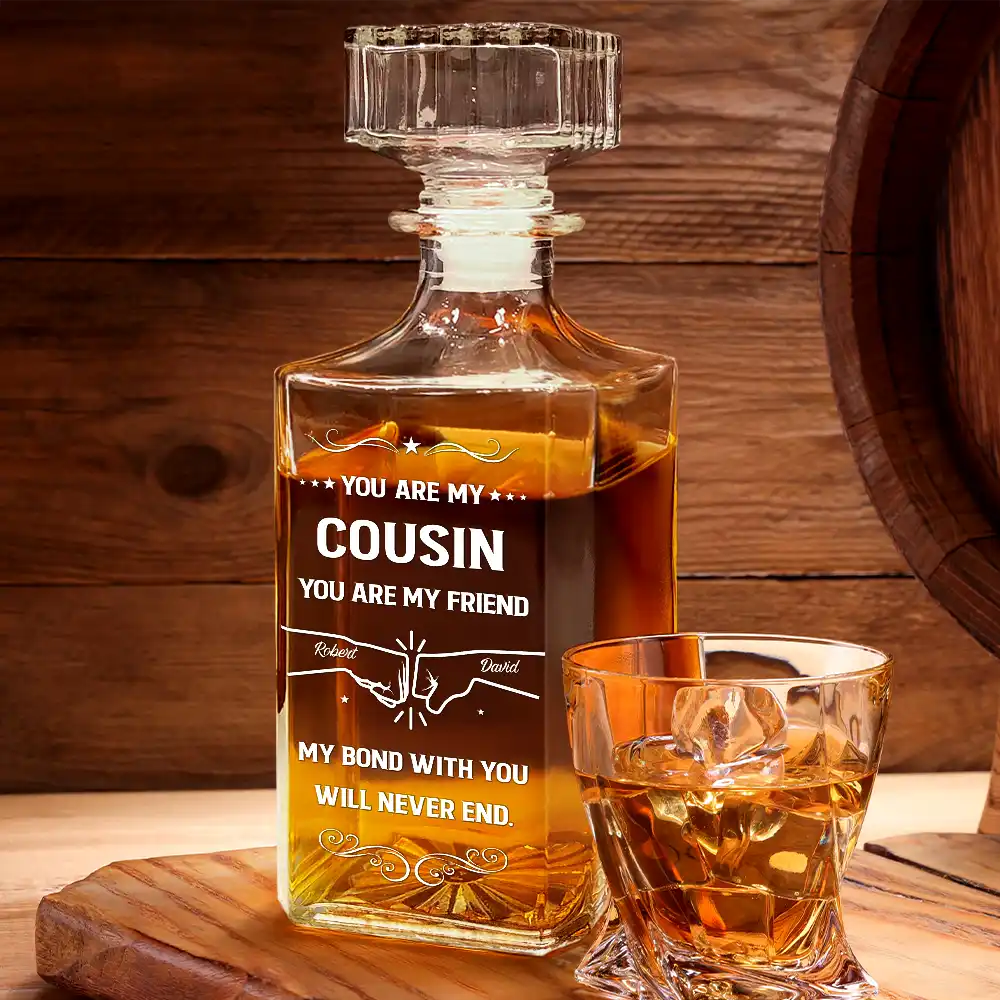 Gift For Brothers, Cousin, Happy, Gift For Men, Gift For Father - You Are My Brother My Friend - Personalized Square Whiskey Bottle