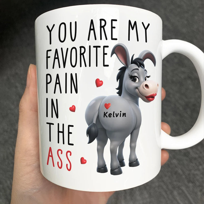 Gift For Couples,Gift For Husband,Gift For Wife,Gift For Boyfriend,Gift For Girlfriend,Funny - You Are My Favorite Pain - Personalized Mug