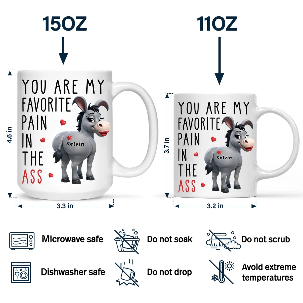 Gift For Couples,Gift For Husband,Gift For Wife,Gift For Boyfriend,Gift For Girlfriend,Funny - You Are My Favorite Pain - Personalized Mug