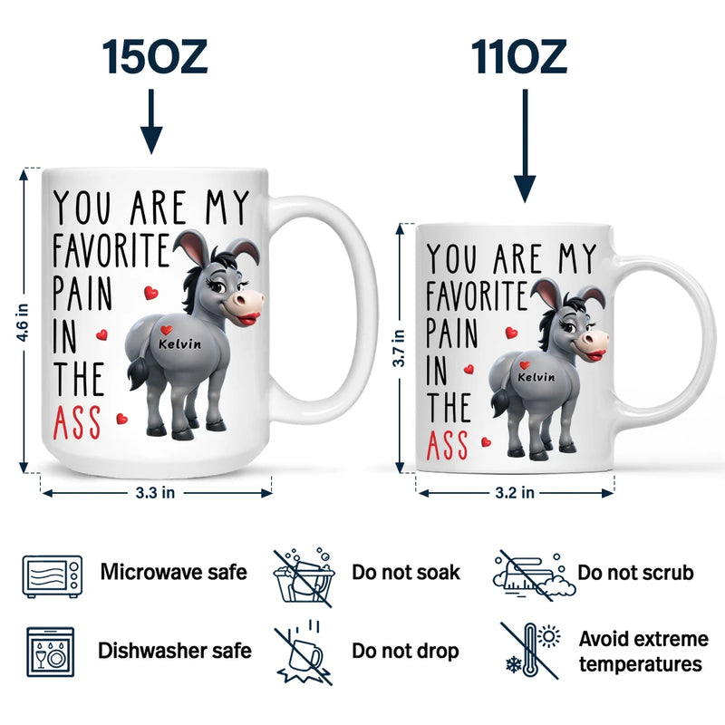 Gift For Couples,Gift For Husband,Gift For Wife,Gift For Boyfriend,Gift For Girlfriend,Funny - You Are My Favorite Pain - Personalized Mug