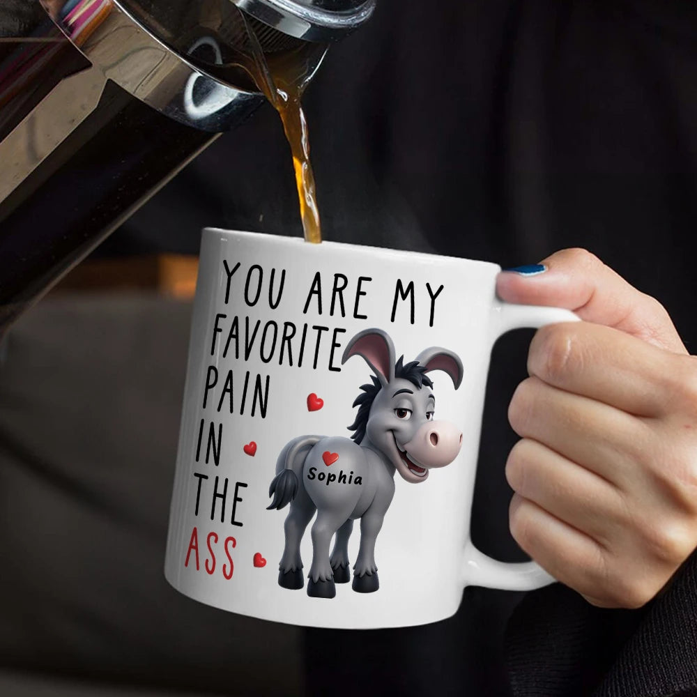 Gift For Couples,Gift For Husband,Gift For Wife,Gift For Boyfriend,Gift For Girlfriend,Funny - You Are My Favorite Pain - Personalized Mug