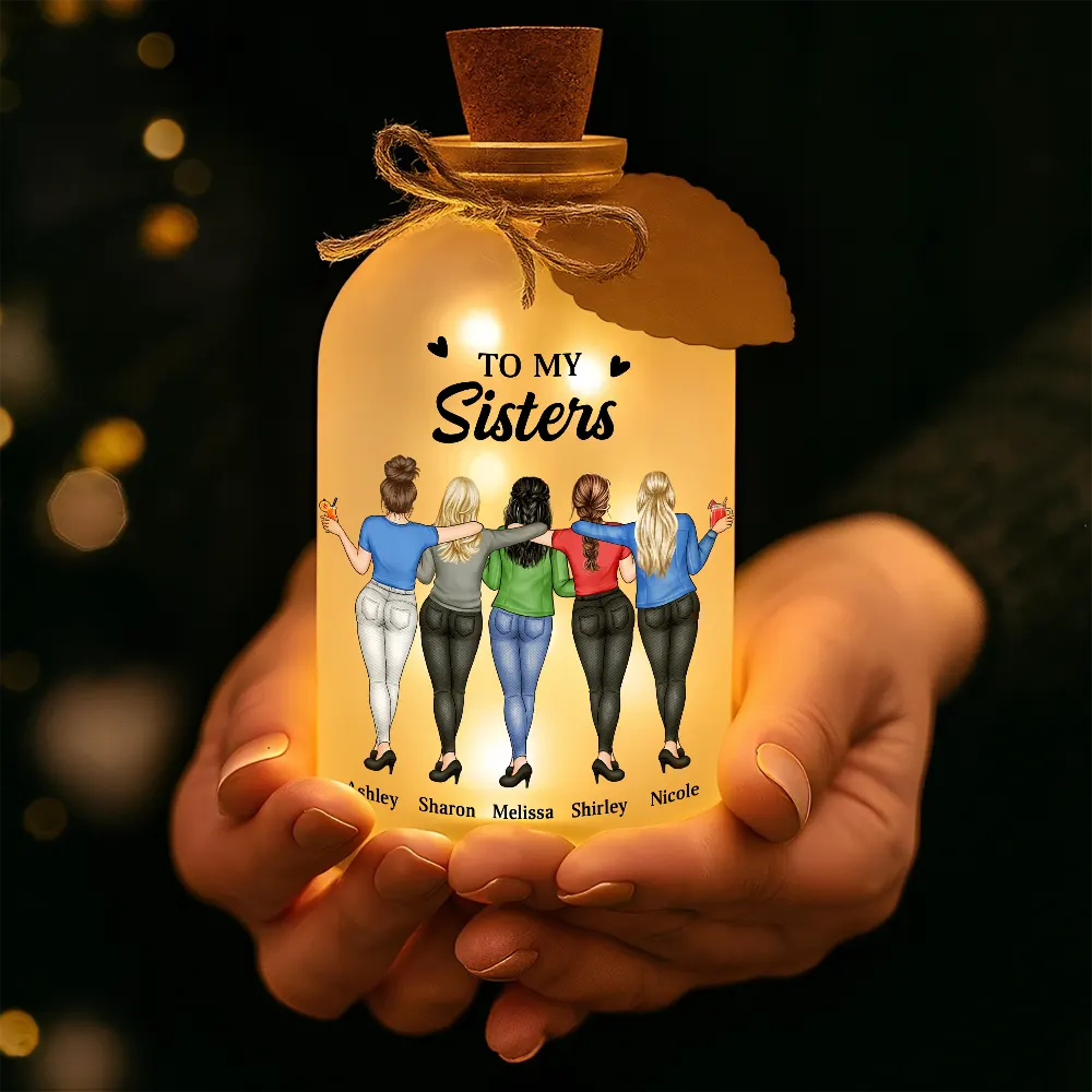 Vector,Gift For Sisters,Gift For Women,Happy - You Are My Sister My Friend - Personalized Short Bottle Light
