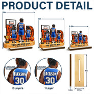 Gift For Father,Top Market,Basketball,Proud,Vector - You Are Our MVP - Personalized Custom Shaped Wooden Plaque