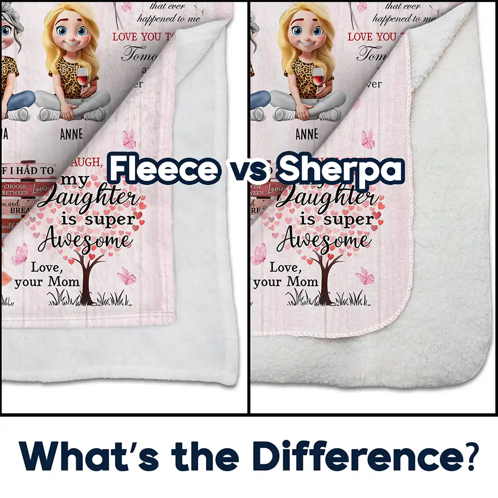Gift For Daughter,Love - You Are The Happiness In My Life - Personalized Fleece Blanket, Sherpa Blanket