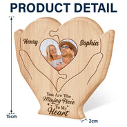 Custom Photo You Are The Missing Piece To My Heart - Personalized Custom Shaped Wooden Puzzle