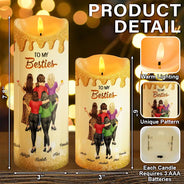 Gift For Bestie,Gift For Women,Happy,Top Market - You Are The Sister I Got To Choose 3D Effect - Personalized Flameless LED Candle