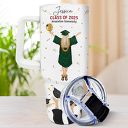 Graduation,Happy,Dad - Daughters (Adult),Mom - Daughters (Adult),Love - You Believed You Could So You Did - Personalized 40oz Tumbler With Straw