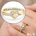 Gift For Women,Gift For Yourself,Gift For Mother,Sad,Memorial,Cat Lovers,Cat Mom,Dog Mom,Dog Lovers - You Left Paw Prints On My Heart - Personalized Birthstone Heart Ring